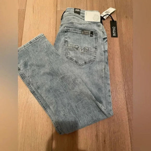 2PAIR- BUFFALO JEANS “EVAN-X” SLIM STRAIGHT STRETCH BLEACHED AND SANDED 30/30 - Picture 15 of 16